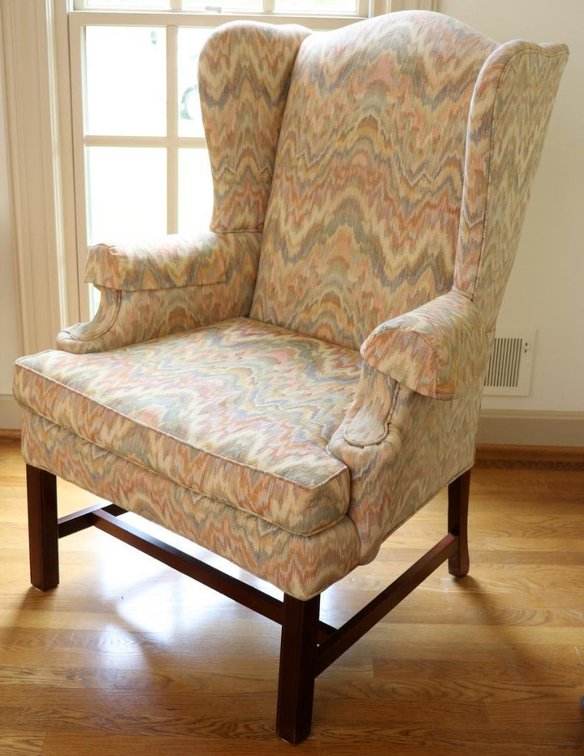 Chippendale Style Wing Back Chair
