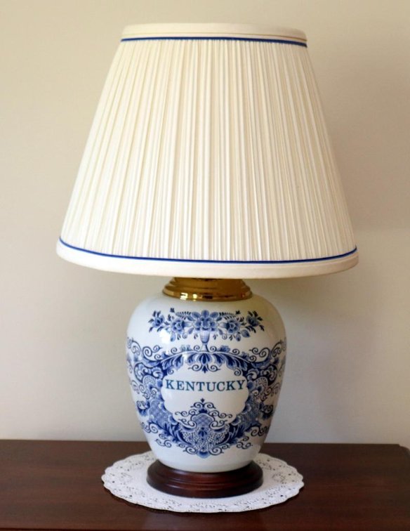 Porcelain Lamp with Kentucky Stencil
