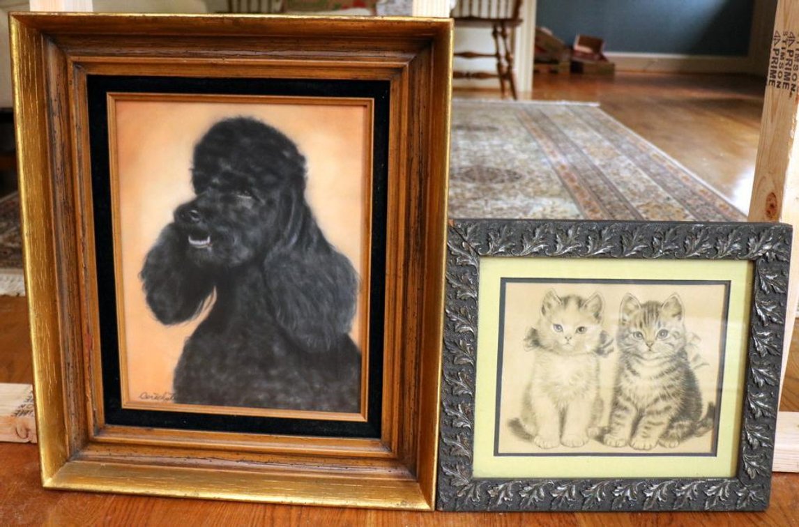 Framed Poodle and Kittens