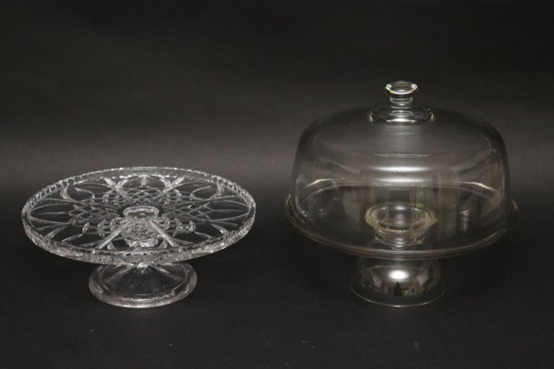 Two Glass Cake Plates