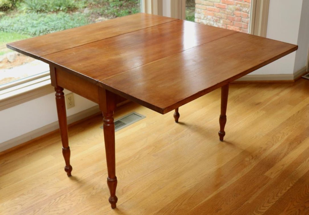 Antique Solid Cherry Drop Leaf Table