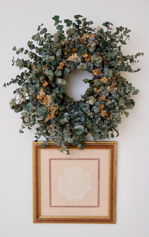 Wreath and Framed Doily