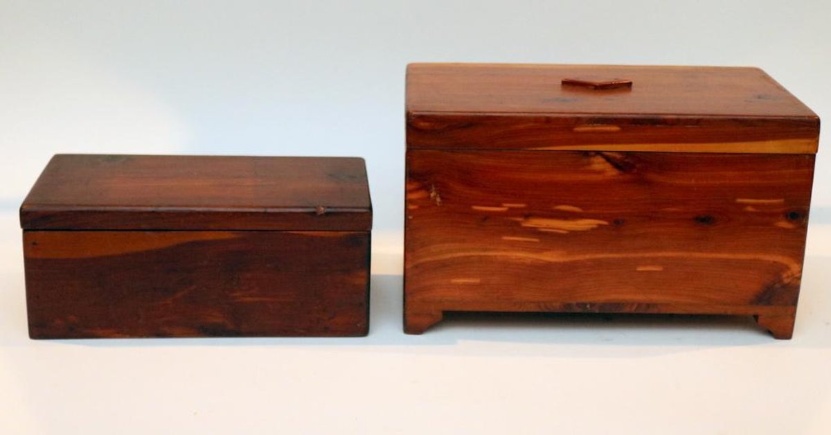 Two Lift Top Wood Boxes
