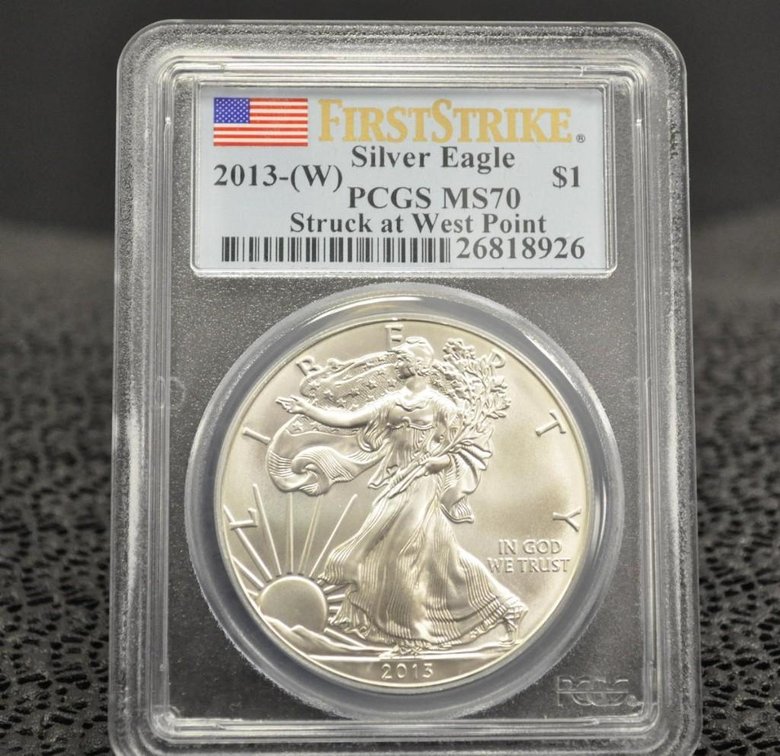 2013-W Silver Eagle Dollar, First Strike, Graded MS-70