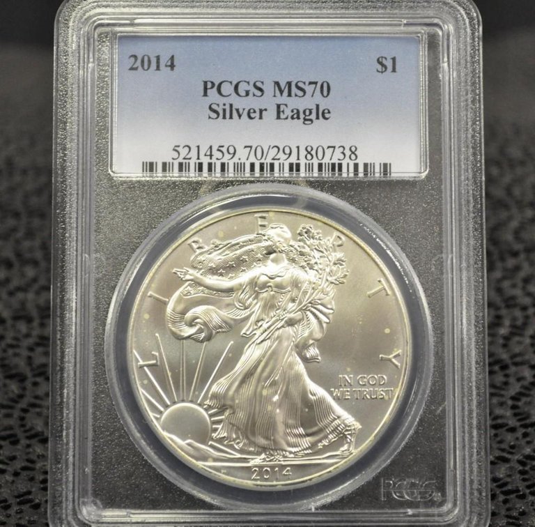 2014 Silver Eagle Dollar, Graded MS-70