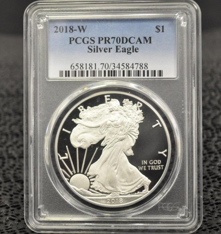 2018-W Silver Dollar, Graded PF-69 DCAM