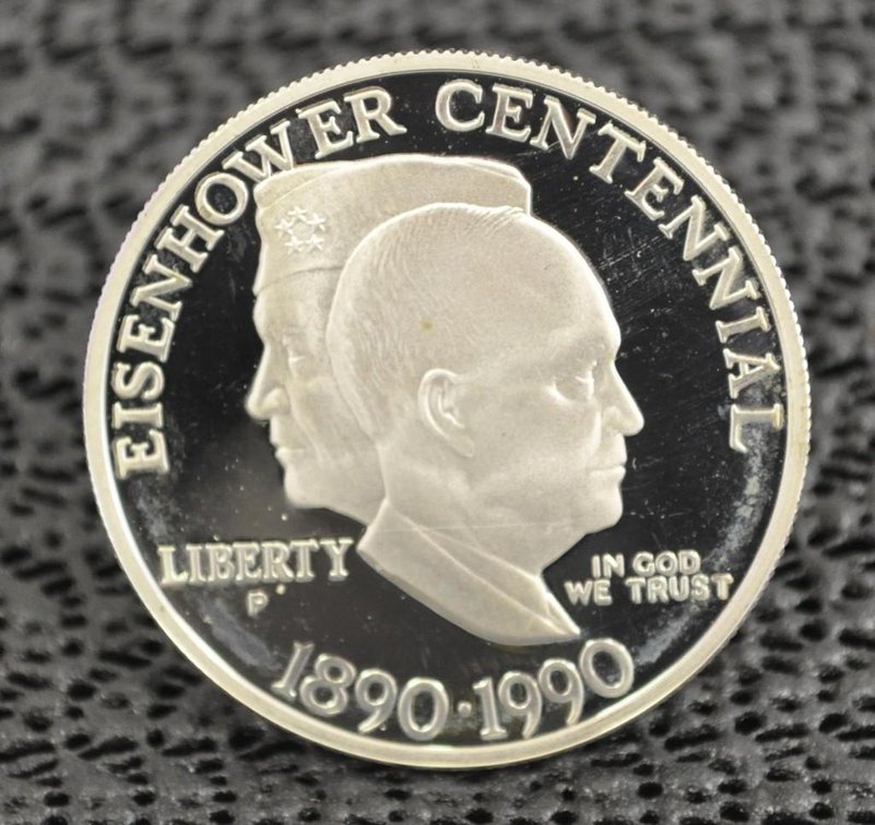 Eisenhower Centennial Silver Dollar, 1990-P, Proof