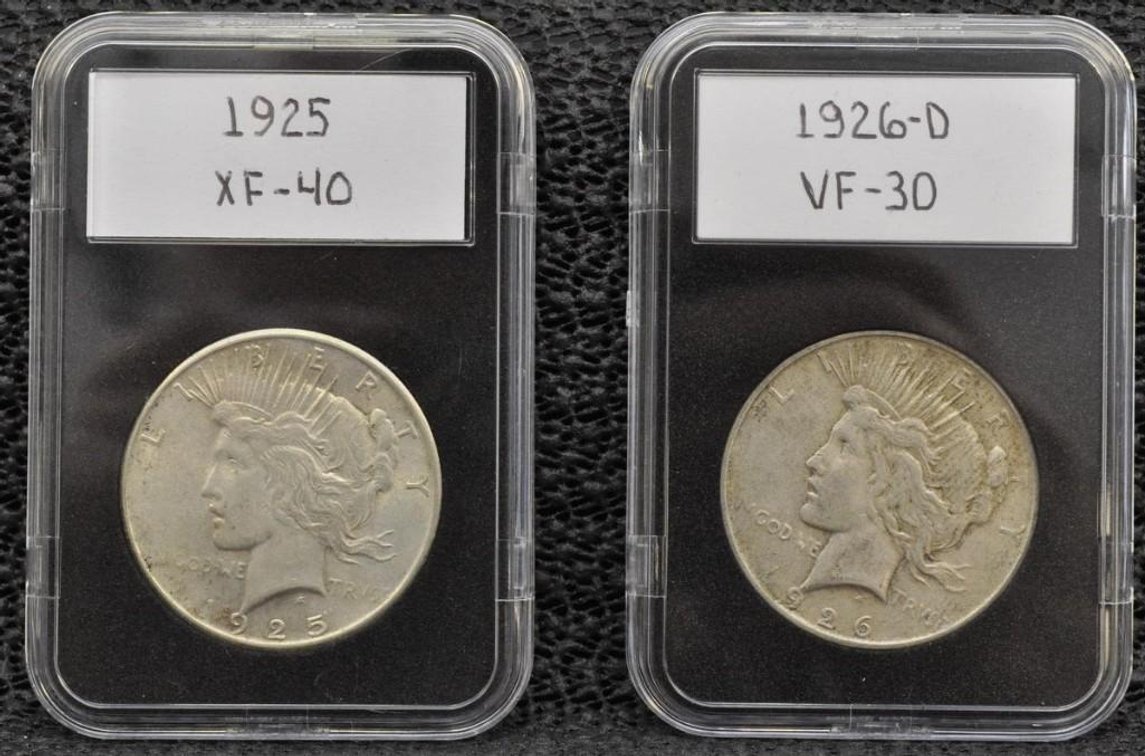 1925 and 1926-D Peace Silver Dollars