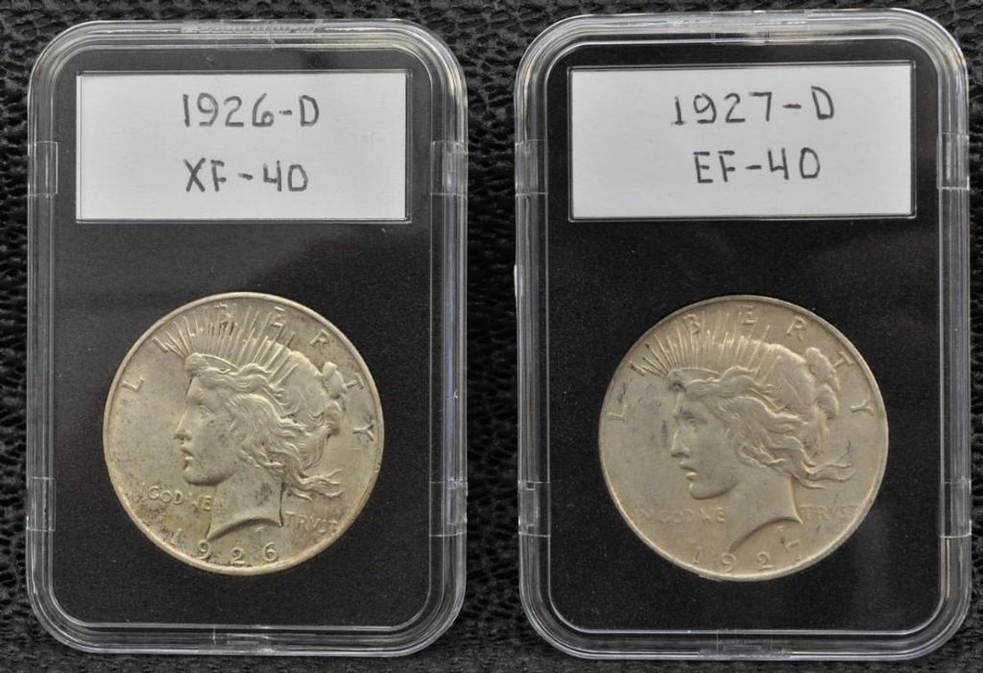 1926-D and 1927-D Peace Silver Dollars
