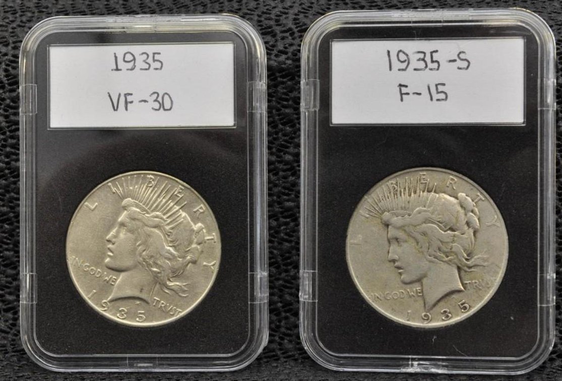 1935 and 1935-S Peace Silver Dollars