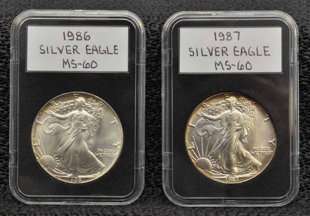 1986 and 1987 Silver Eagle Dollars