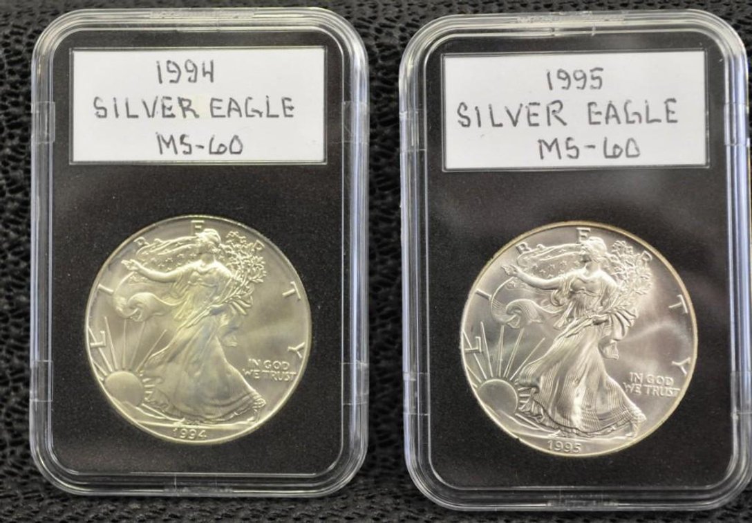 1994 and 1995 Silver Eagle Dollars