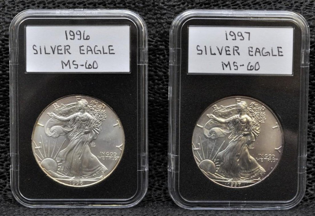 1996 and 1997 Silver Eagle Dollars