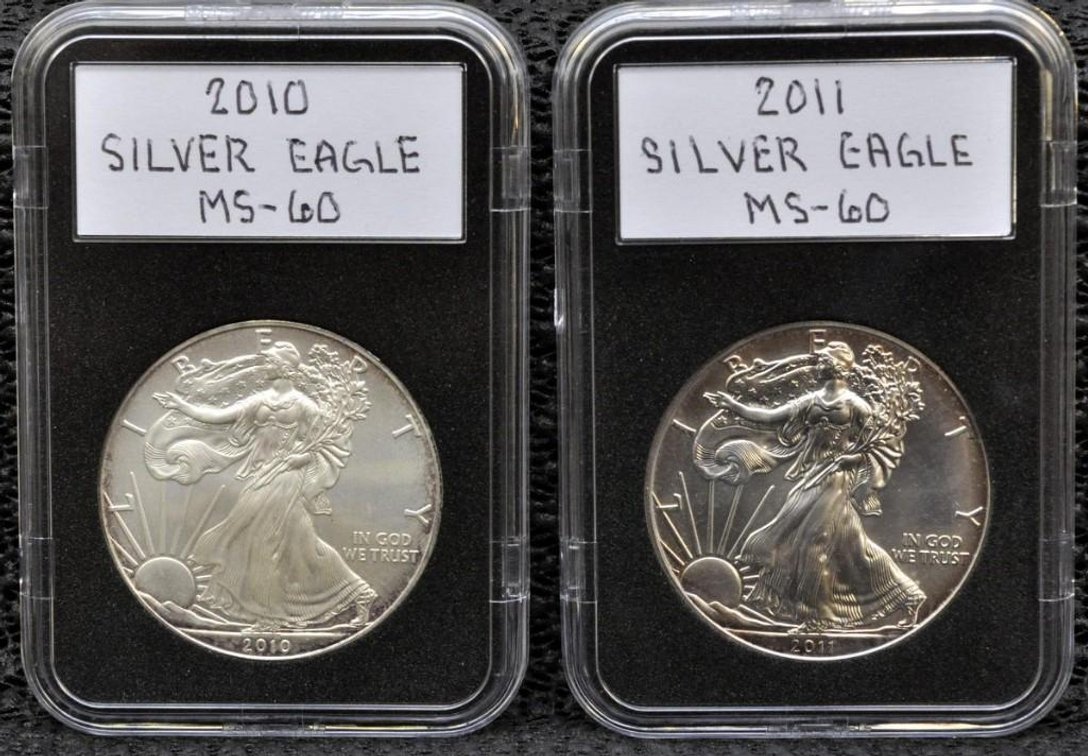 2010 and 2011 Silver Eagle Dollars