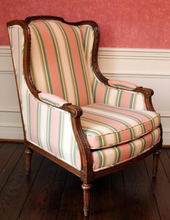 French Style Bergere Chair with Walnut Frame by Allen House
