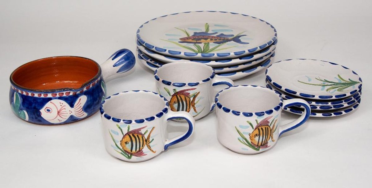 Set of Italian Ceramic Fish Dishes