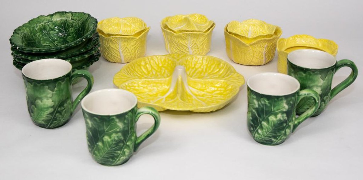 Green and Yellow China Dishes