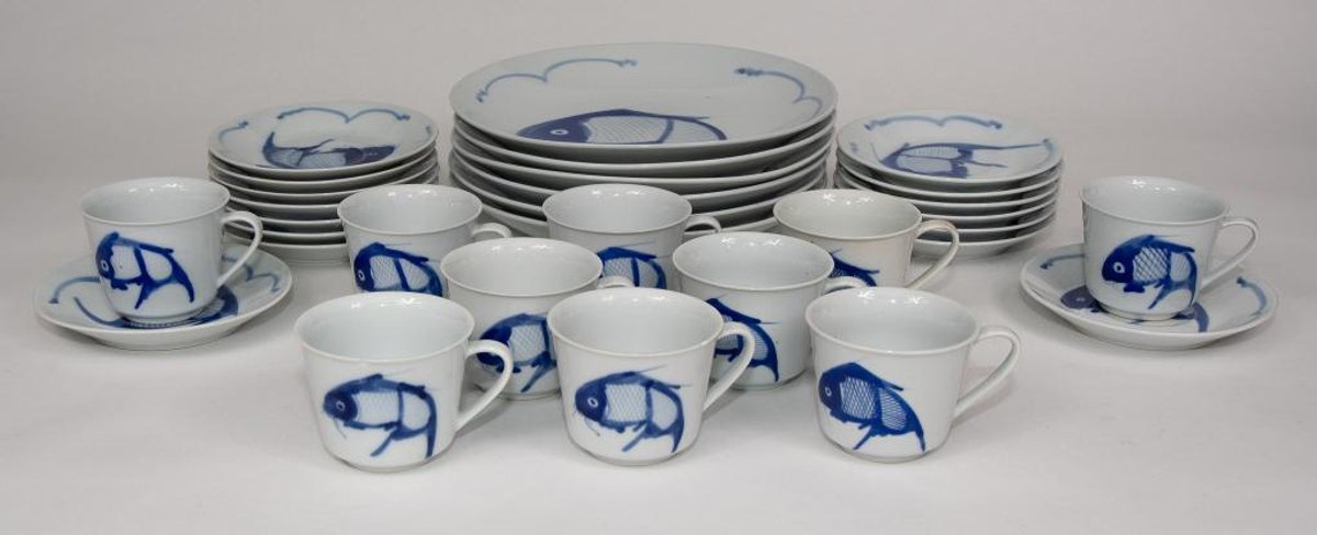 Chinese dishware with Koi Design
