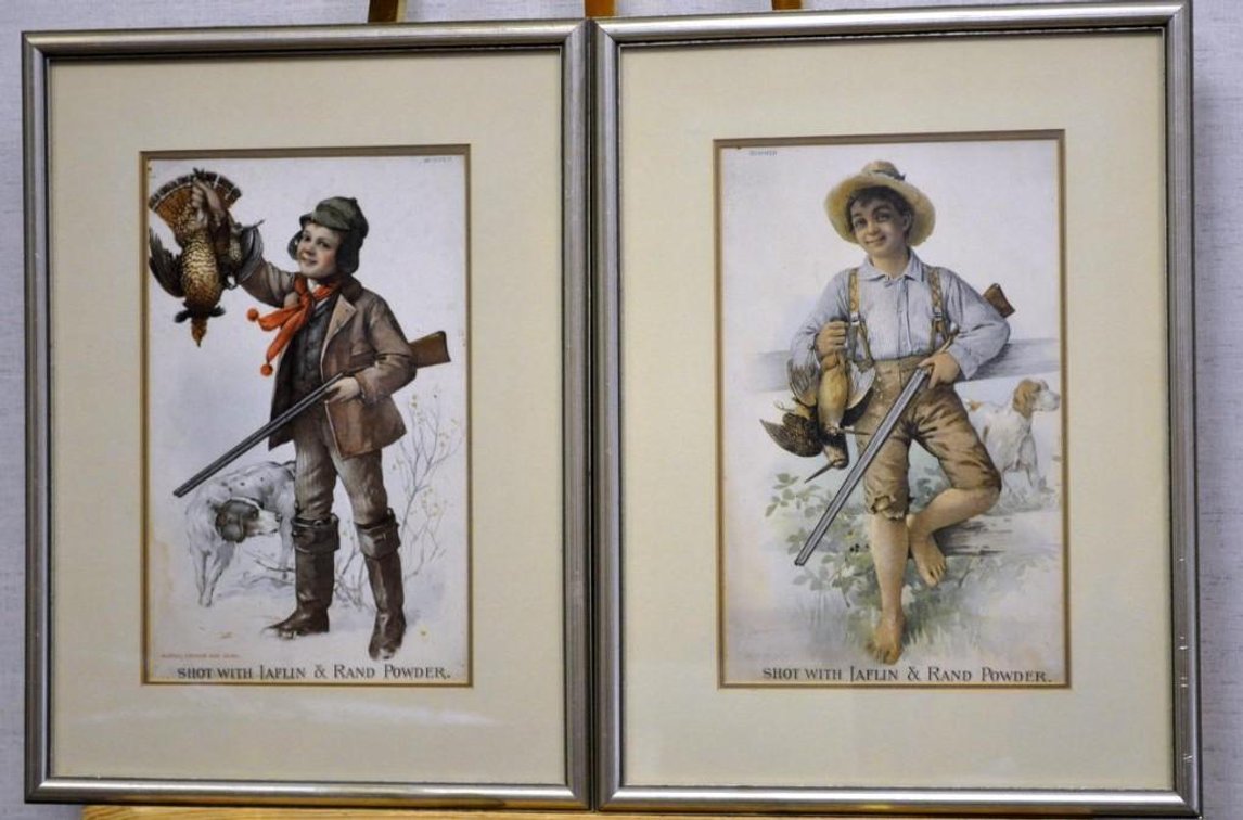 Pair of Framed Lauflin & Rand Advertising Prints