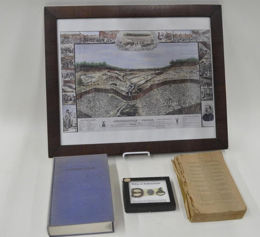 Collection of Andersonville Civil War Prison Books and Artifacts