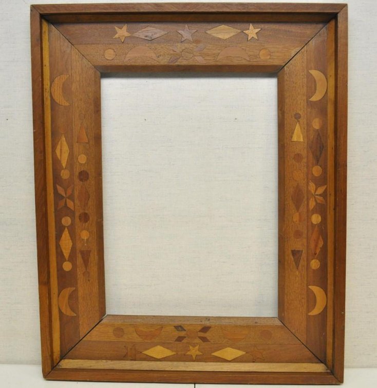 Large Handmade Frame (1896) From Wood of Civil War Era Ships Monitor and Merrimack
