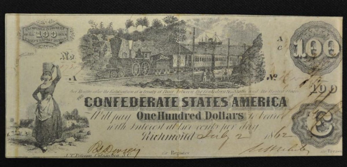 1862 $100 Confederate States of American Note - T39