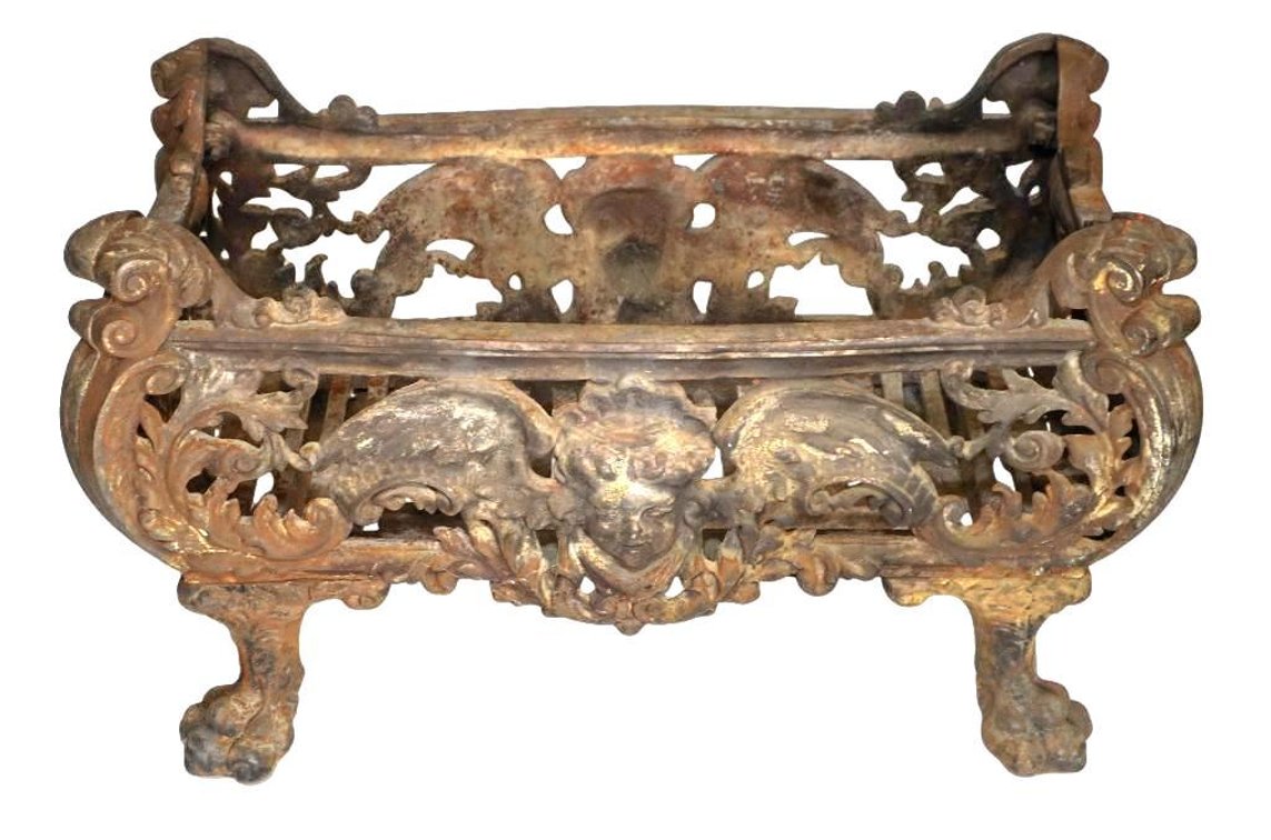 Antique Victorian Cast Iron Fireplace Grate