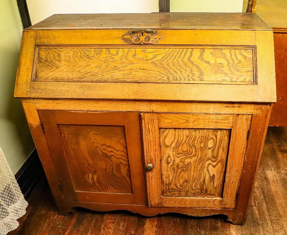 Antique Oak Slant Front Secretary Base