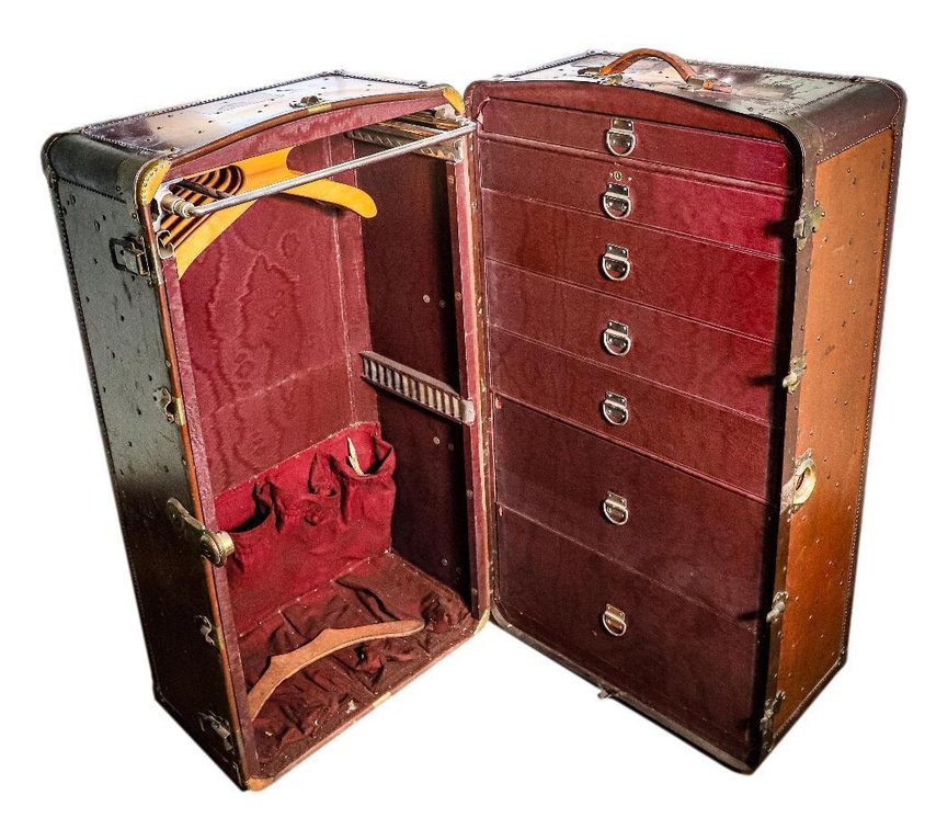 Vintage Marshall Fields Wardrobe Steamer Trunk