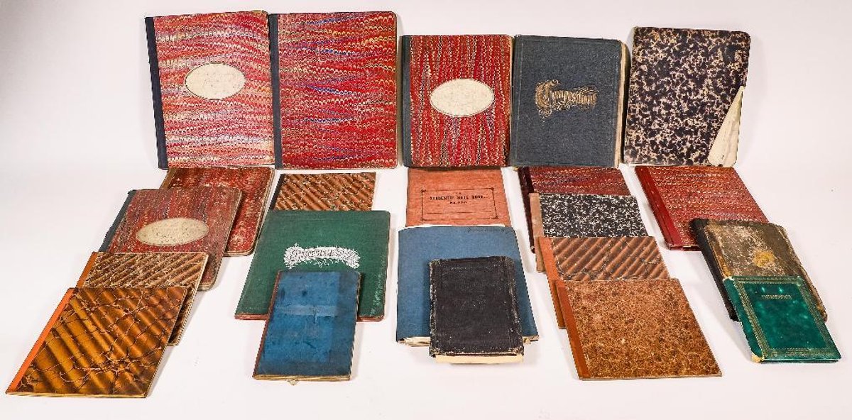 Antique School Report Cards and Composition Books