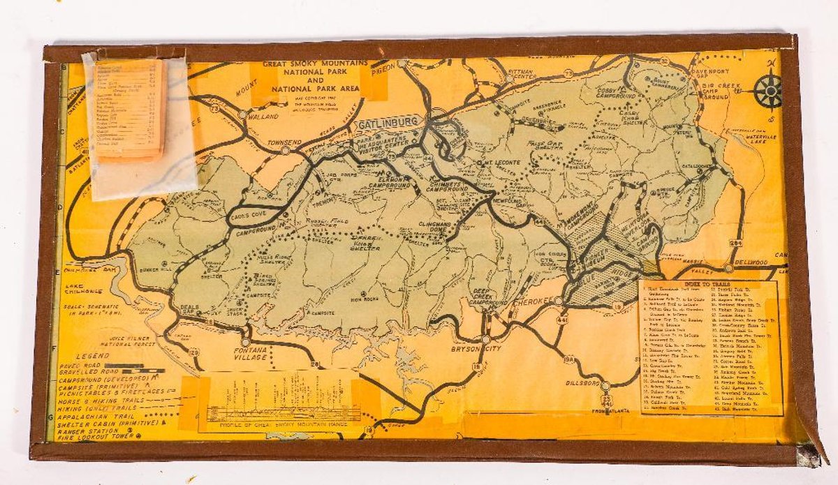 1967 Map of Smoky Mountains