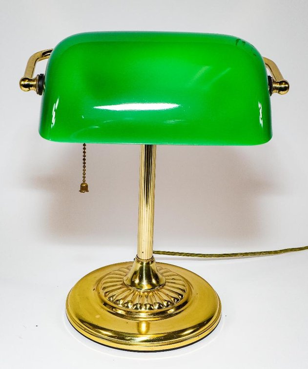 Green Glass Banker's Lamp