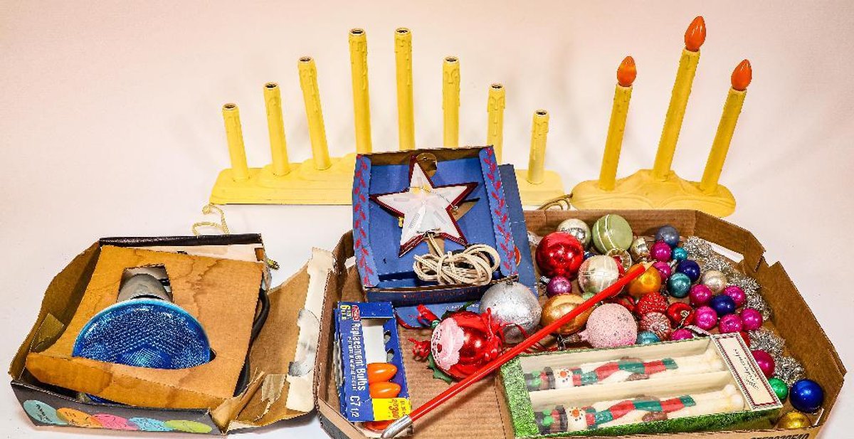 Two Boxes of Christmas Decorations