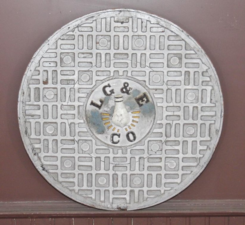 Wooden Prototype LG&E Manhole Cover from Joe Ley's Private Collection
