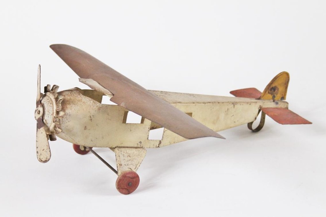 Circa 1930 Pressed Metal Airplane from Joe Ley's Private Collection