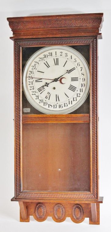 Antique Oak Wall Mounted Clock