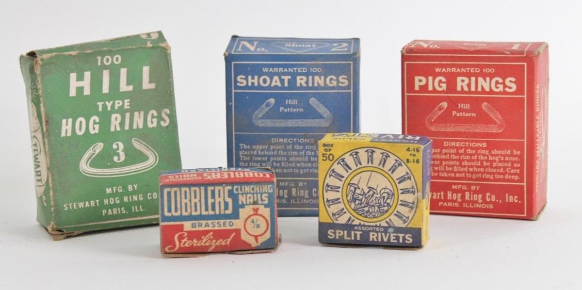 Collection of Hog Rings, Split Rivets and Cobbler Nails from Joe Ley's Private Collection