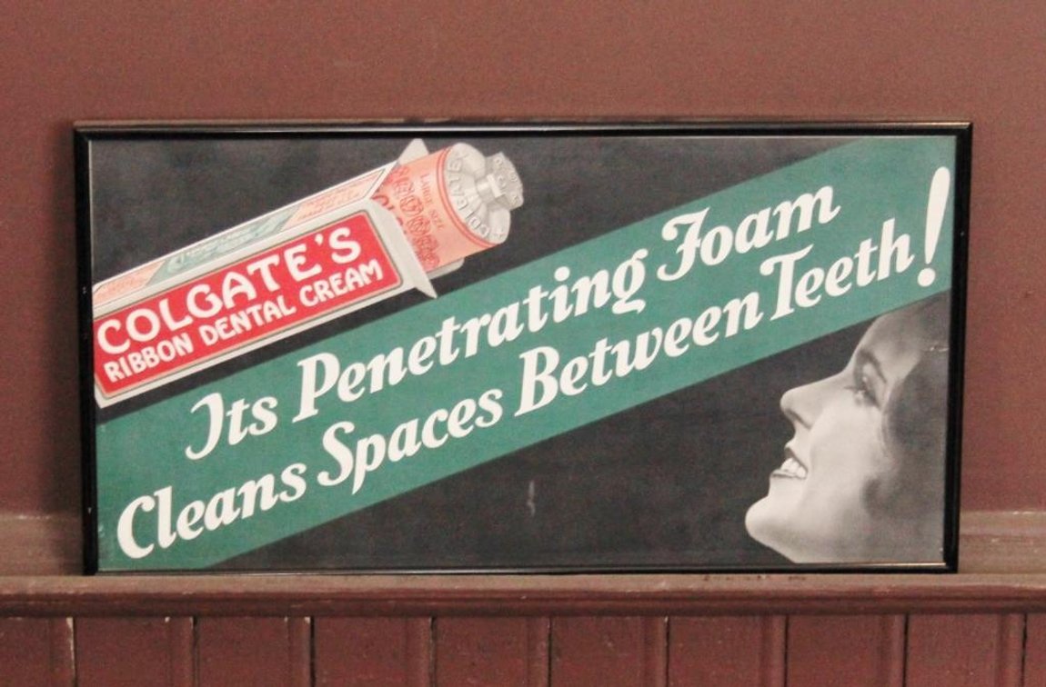 Framed Colgate Advertising Poster from Joe Ley's Private Collection