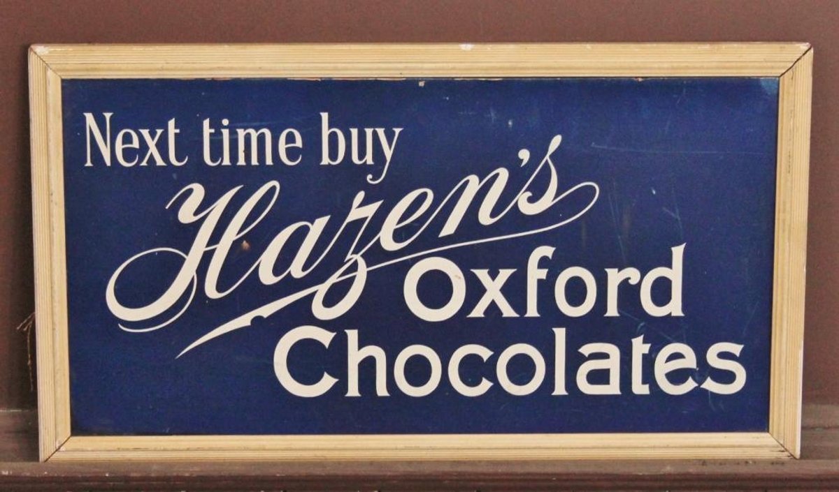 Framed Hazen's Oxford Chocolates Advertising