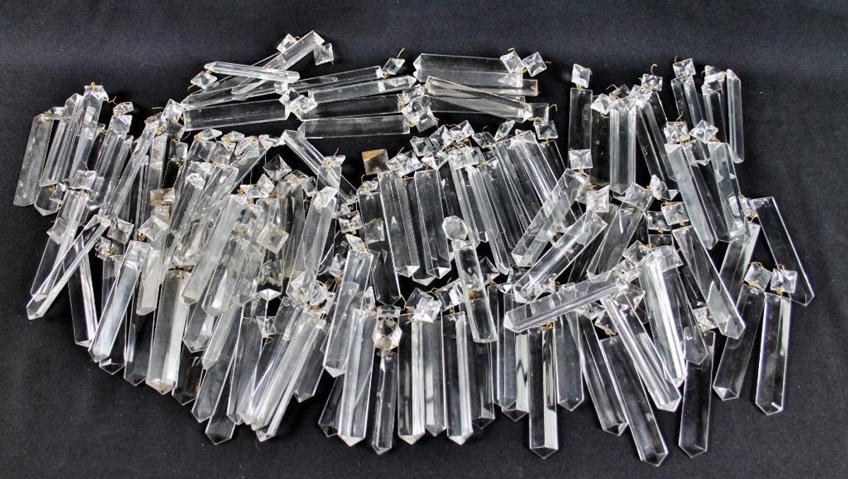 Angular Glass Chandelier or Lamp Prisms