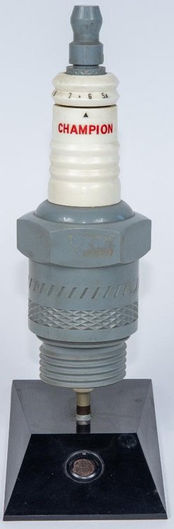 Plastic Champion Spark Plug Advertising Counter Top Display and Radio