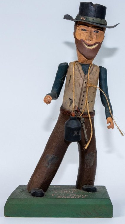 Carved Folk Art Figure Of Sheriff
