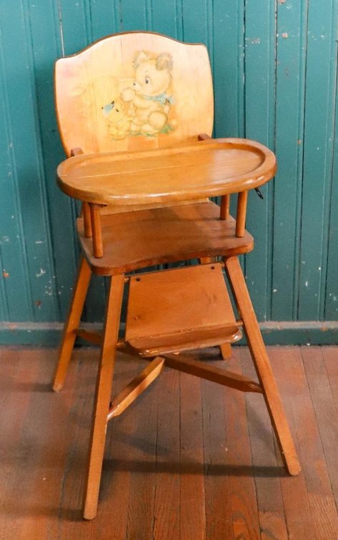 Circa 1950's Maple High Chair