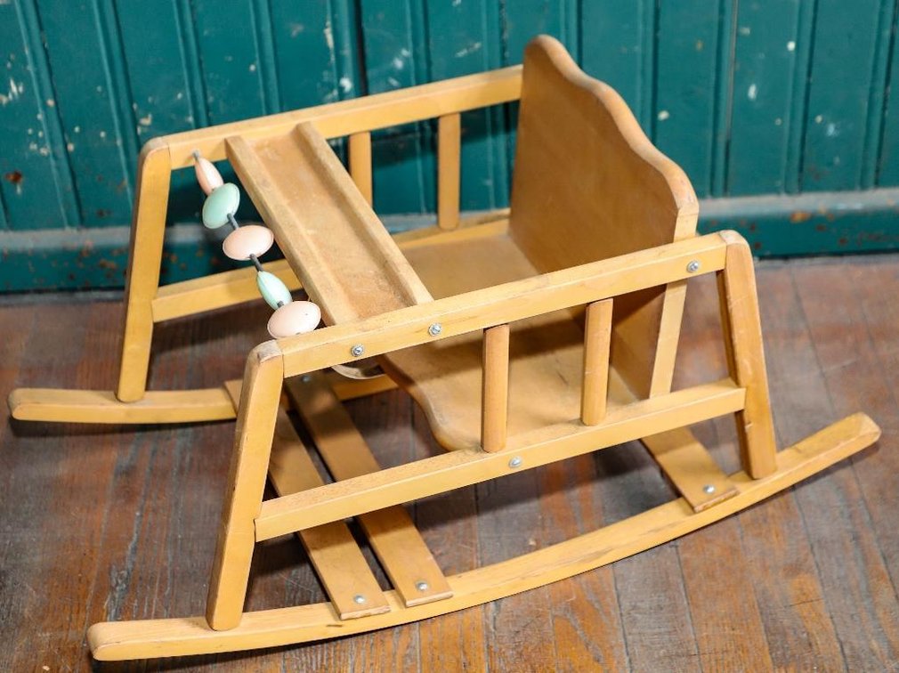 Circa 1950's Maple Teeter tot Style Child's Rocker