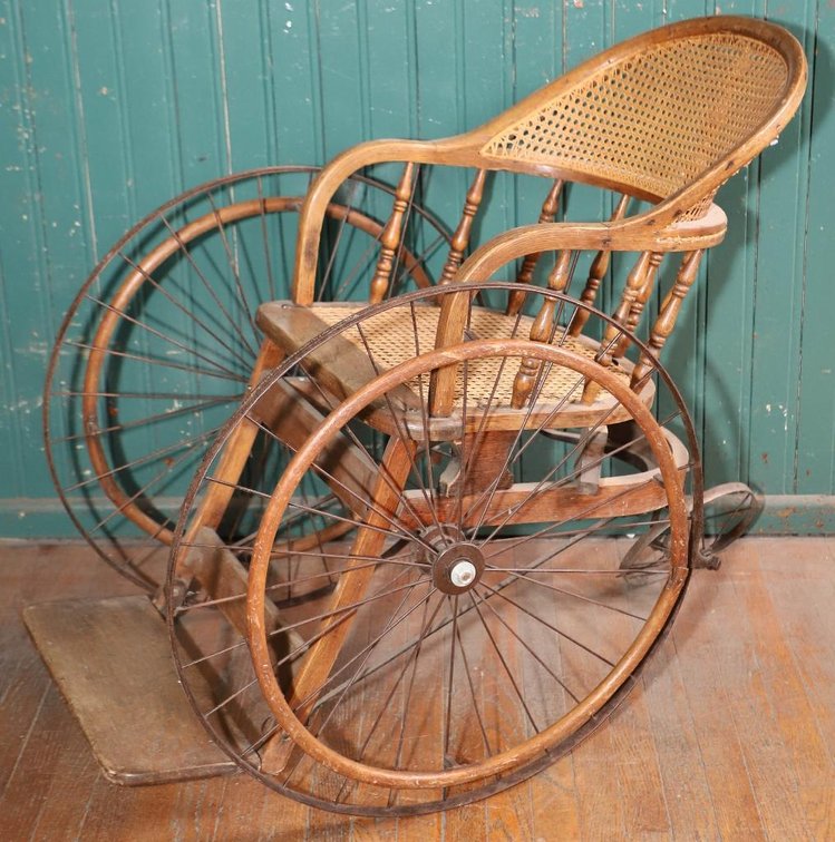 Circa 1930's Wheelchair with Oak Frame