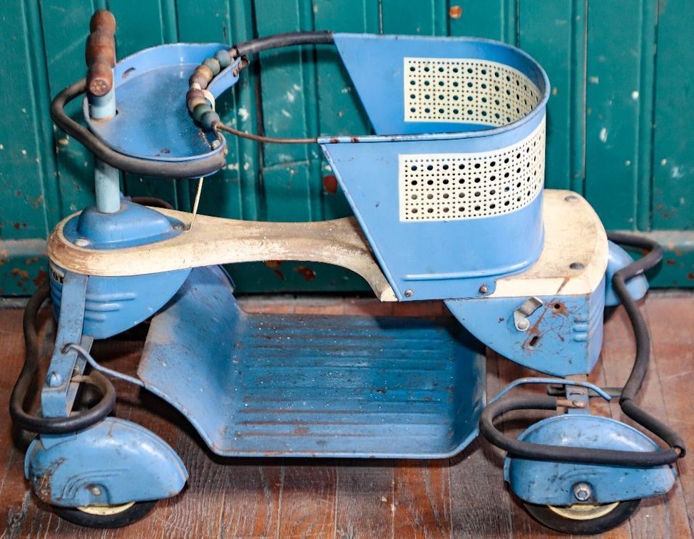 Circa 1950's Blue Metal Stroller