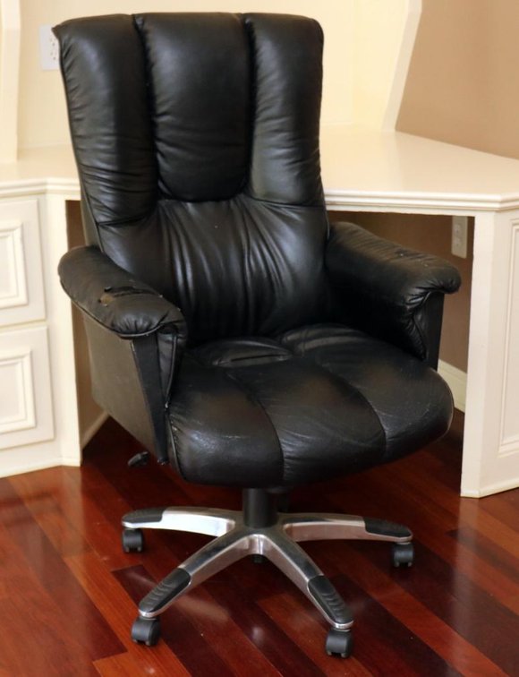 Black pleather office chair