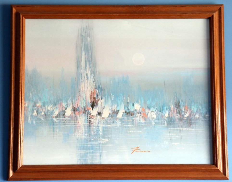 Print of sailboats in impressonist style by Fransconi