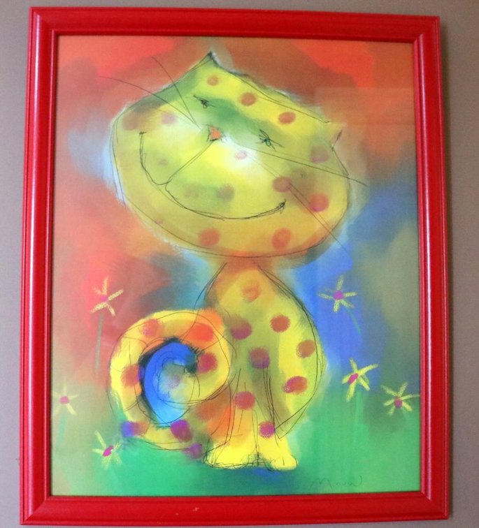 Whimsical cat print by Morrow