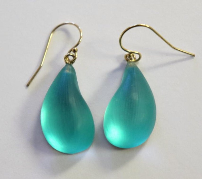 Alexis Bittar designer green dangle earrings